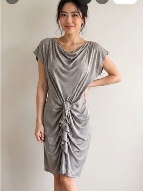 Envi NWT Chic Gray  t-shirt Dress with cute ruffle detail at waist